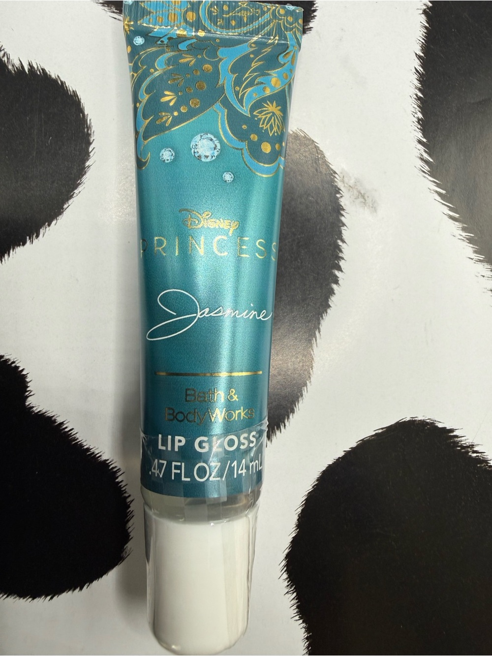 Bath & Body Works Princess Jasmine Lip Gloss — Teal with Gold Accents